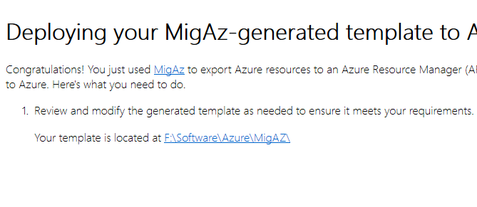 MigAZ Output
